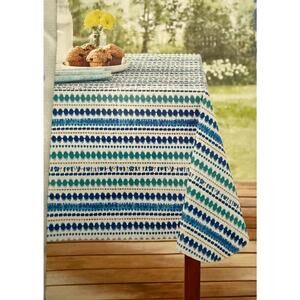 NEW Mainstays by Walmart PEVA Tablecloth Rectangle 60 x 102 Picnic Blue White
